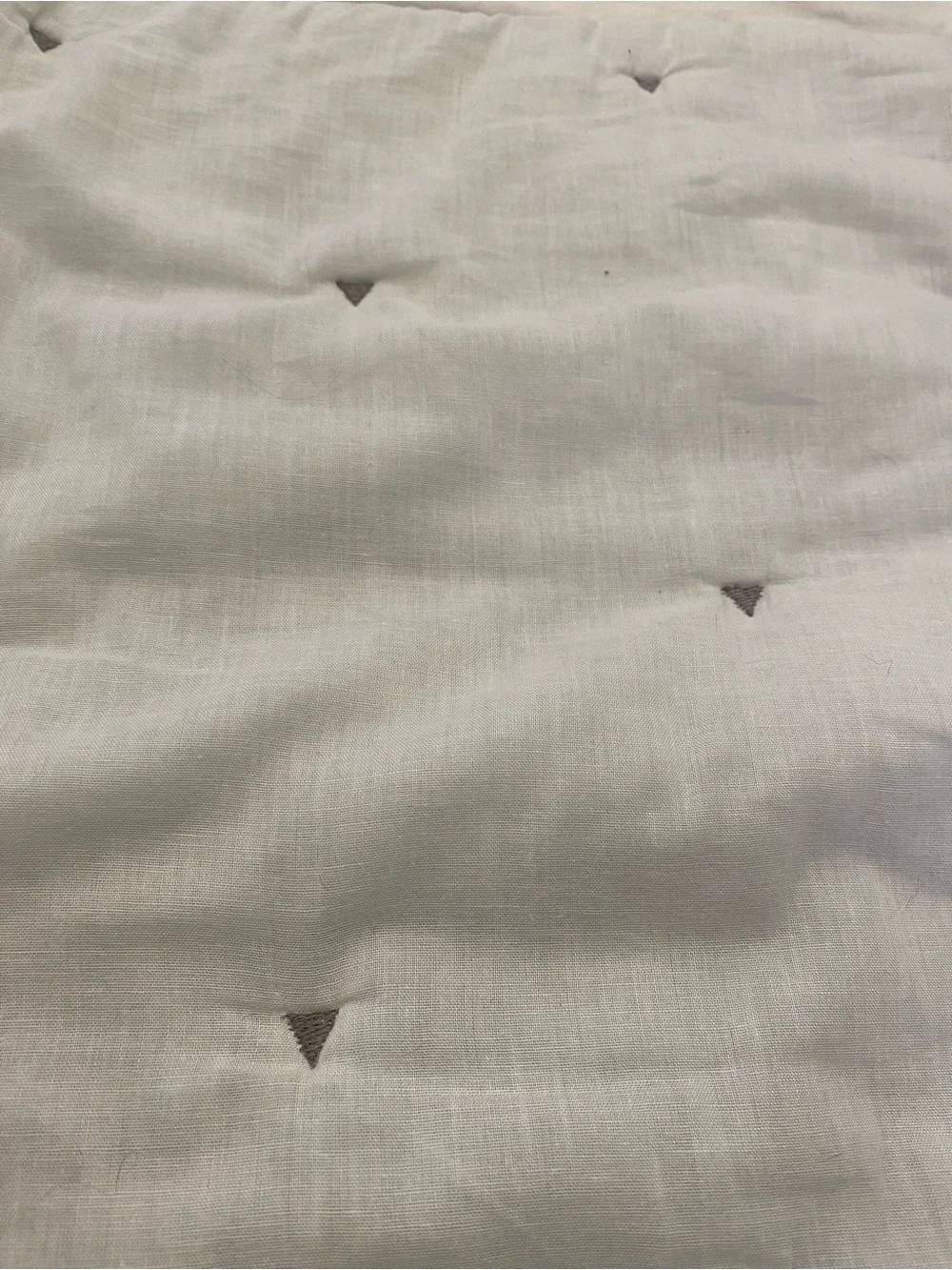 West elm White Cotton Quilted Gray King Shams- set of 2